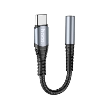 Перехідник USB-C M to 3.5mm F LS33 metal gray HOCO (6931474761163) - фото 1