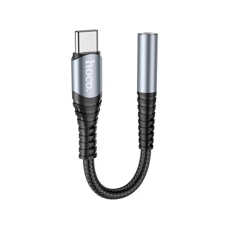 Перехідник USB-C M to 3.5mm F LS33 metal gray HOCO (6931474761163) - фото 1