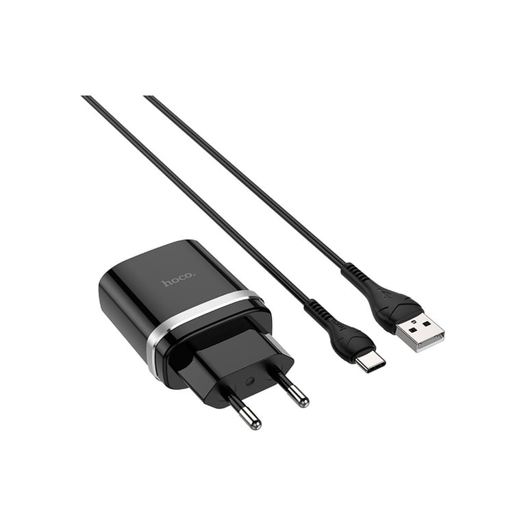 Зарядний пристрій HOCO C12Q Smart USB QC3.0 + cable USB to USB-C 18W Black (6931474716293) - фото 2