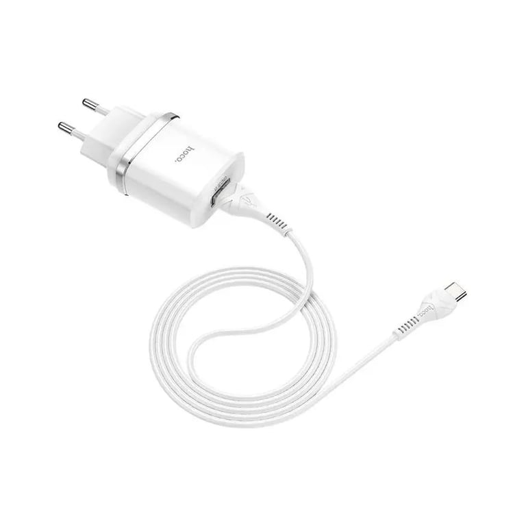 Зарядний пристрій HOCO C12Q Smart USB QC3.0 + cable USB to USB-C 18W White (6931474716309) - фото 4
