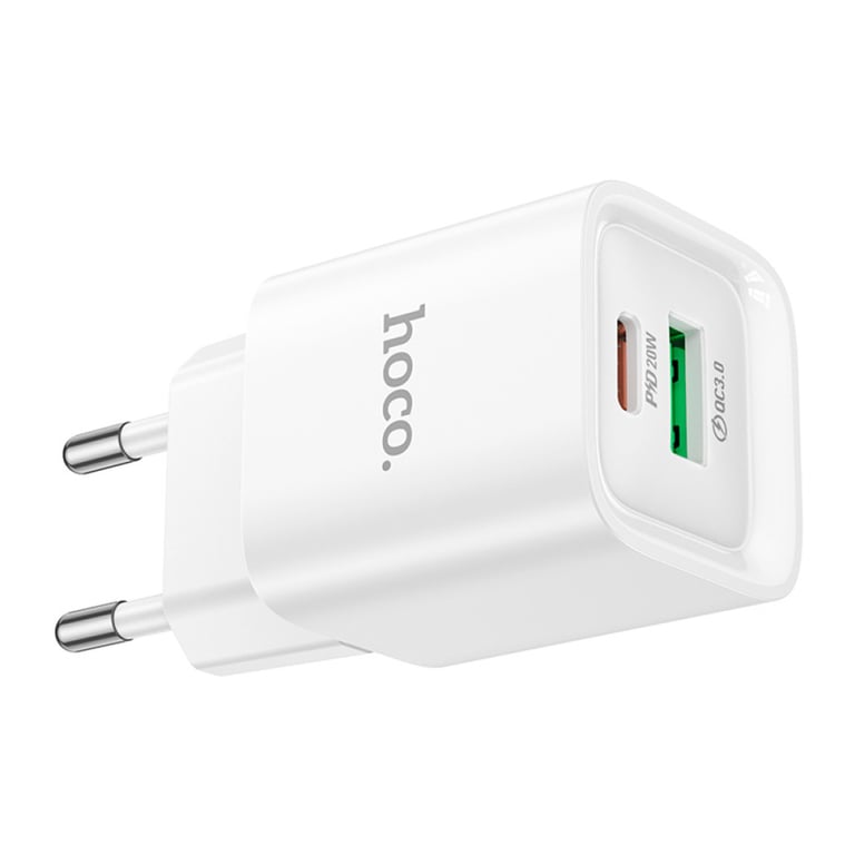 Зарядний пристрій HOCO C147A Charm 1xUSB-C PD20W + 1xUSB QC3.0 White (6942007630276) - фото 5
