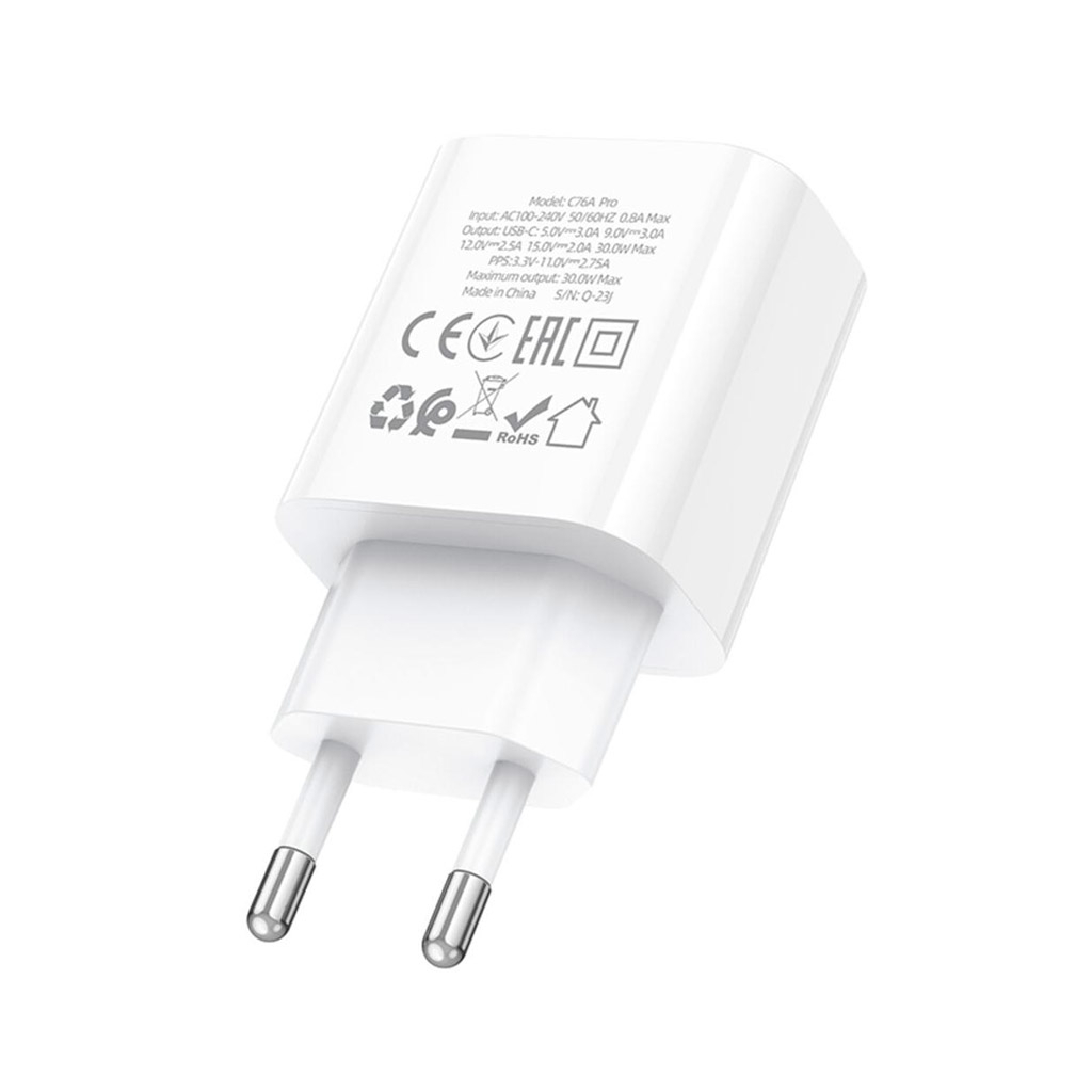 Зарядний пристрій HOCO C76A Pro Majestic USB-C PD30W White (6942007616300) - фото 5 Зарядний пристрій HOCO C76A Pro Majestic USB-C PD30W White (6942007616300) - фото 5