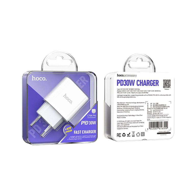 Зарядний пристрій HOCO C76A Pro Majestic USB-C PD30W White (6942007616300) - фото 6