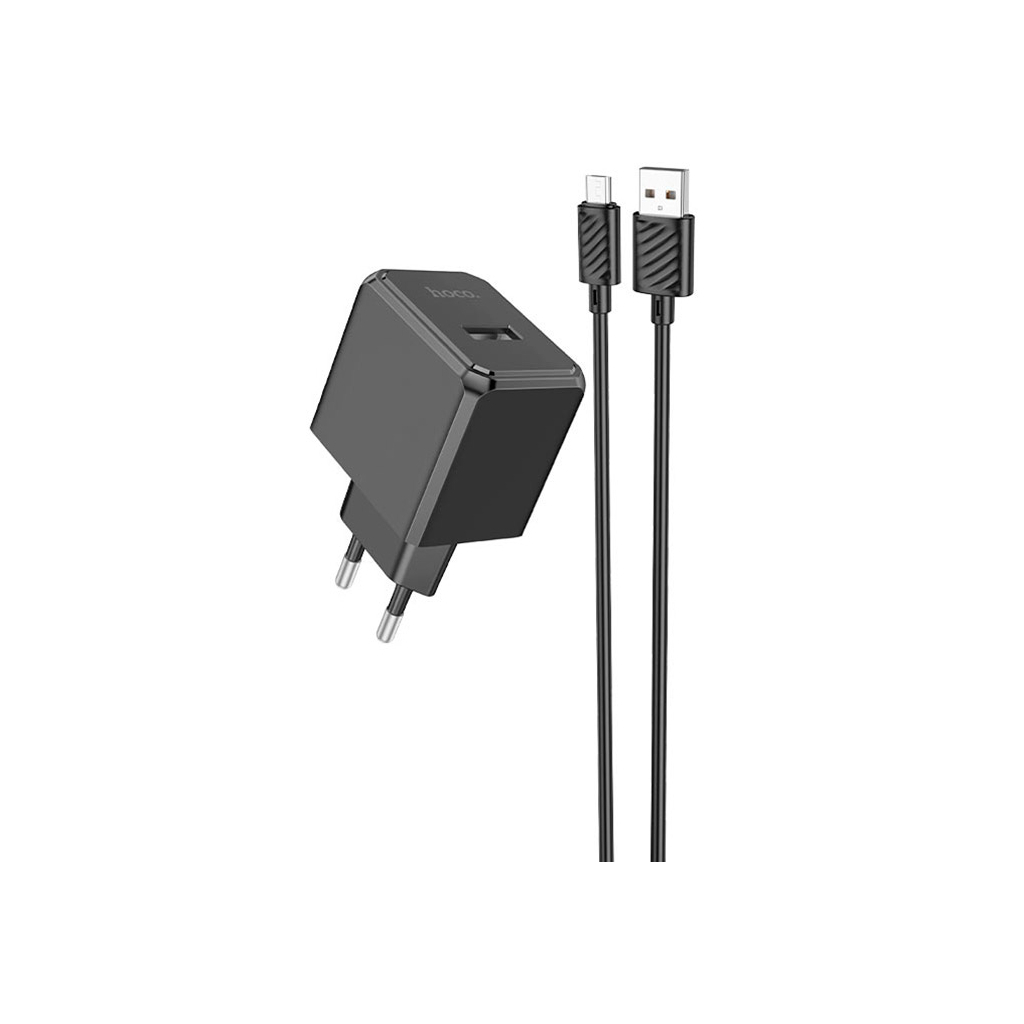 Зарядний пристрій HOCO CS11A Ocean USB + cable USB to Micro 5P 10.5W Black (6942007603584) - фото 1 Зарядний пристрій HOCO CS11A Ocean USB + cable USB to Micro 5P 10.5W Black (6942007603584) - фото 1