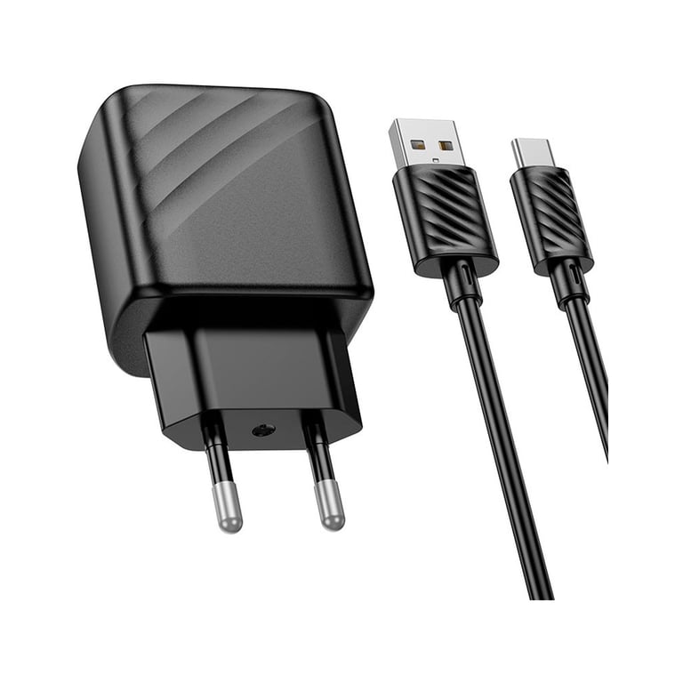Зарядний пристрій HOCO CS21A Rich USB QC3.0 + cable USB to USB-C Black (6942007609906) - фото 3