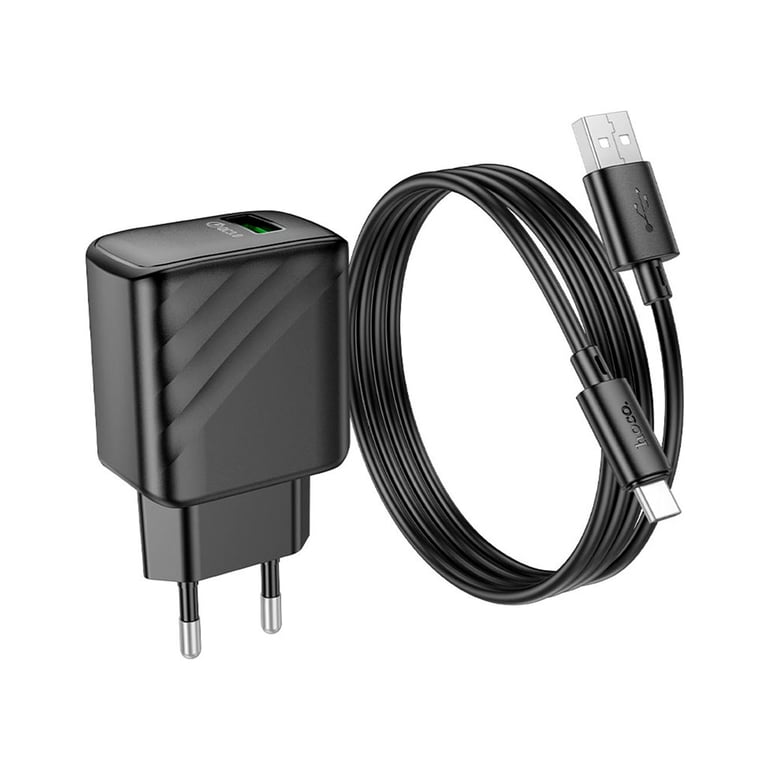 Зарядний пристрій HOCO CS21A Rich USB QC3.0 + cable USB to USB-C Black (6942007609906) - фото 4