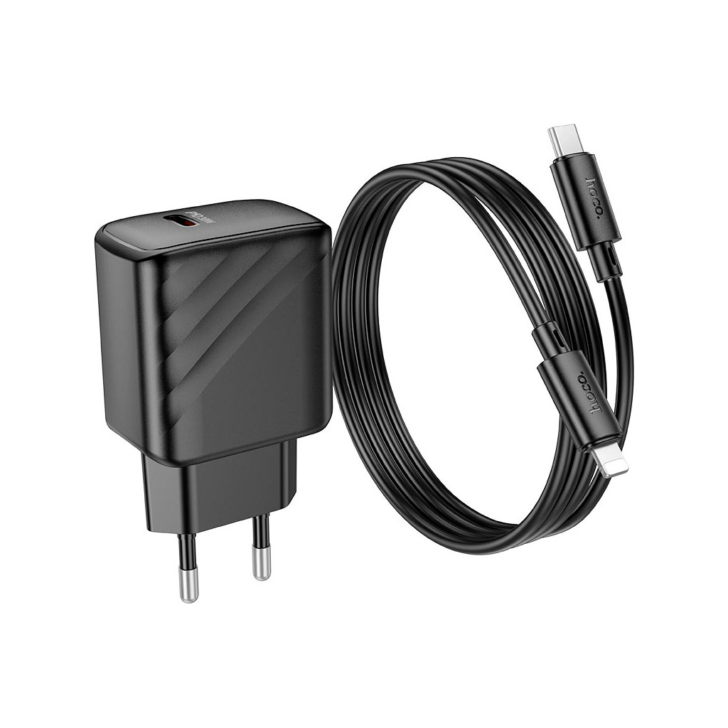 Зарядний пристрій HOCO CS22A Value USB-C PD30W + cable USB-C to Lightning Black (6942007609920) - фото 5 Зарядний пристрій HOCO CS22A Value USB-C PD30W + cable USB-C to Lightning Black (6942007609920) - фото 5