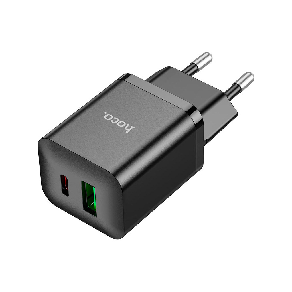 Зарядний пристрій HOCO N28 Founder 1xUSB-C PD20W + 1xUSB QC3.0 Black (6931474783509) Зарядний пристрій HOCO N28 Founder 1xUSB-C PD20W + 1xUSB QC3.0 Black (6931474783509)