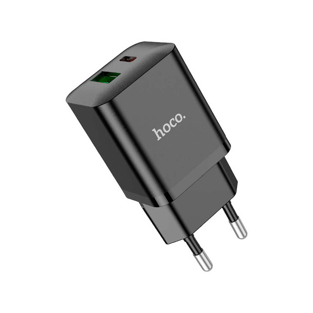 Зарядний пристрій HOCO N28 Founder 1xUSB-C PD20W + 1xUSB QC3.0 Black (6931474783509) - фото 2 Зарядний пристрій HOCO N28 Founder 1xUSB-C PD20W + 1xUSB QC3.0 Black (6931474783509) - фото 2