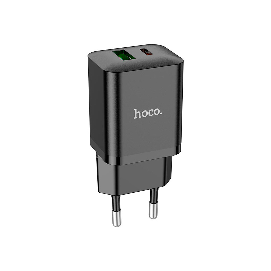 Зарядний пристрій HOCO N28 Founder 1xUSB-C PD20W + 1xUSB QC3.0 Black (6931474783509) - фото 3 Зарядний пристрій HOCO N28 Founder 1xUSB-C PD20W + 1xUSB QC3.0 Black (6931474783509) - фото 3