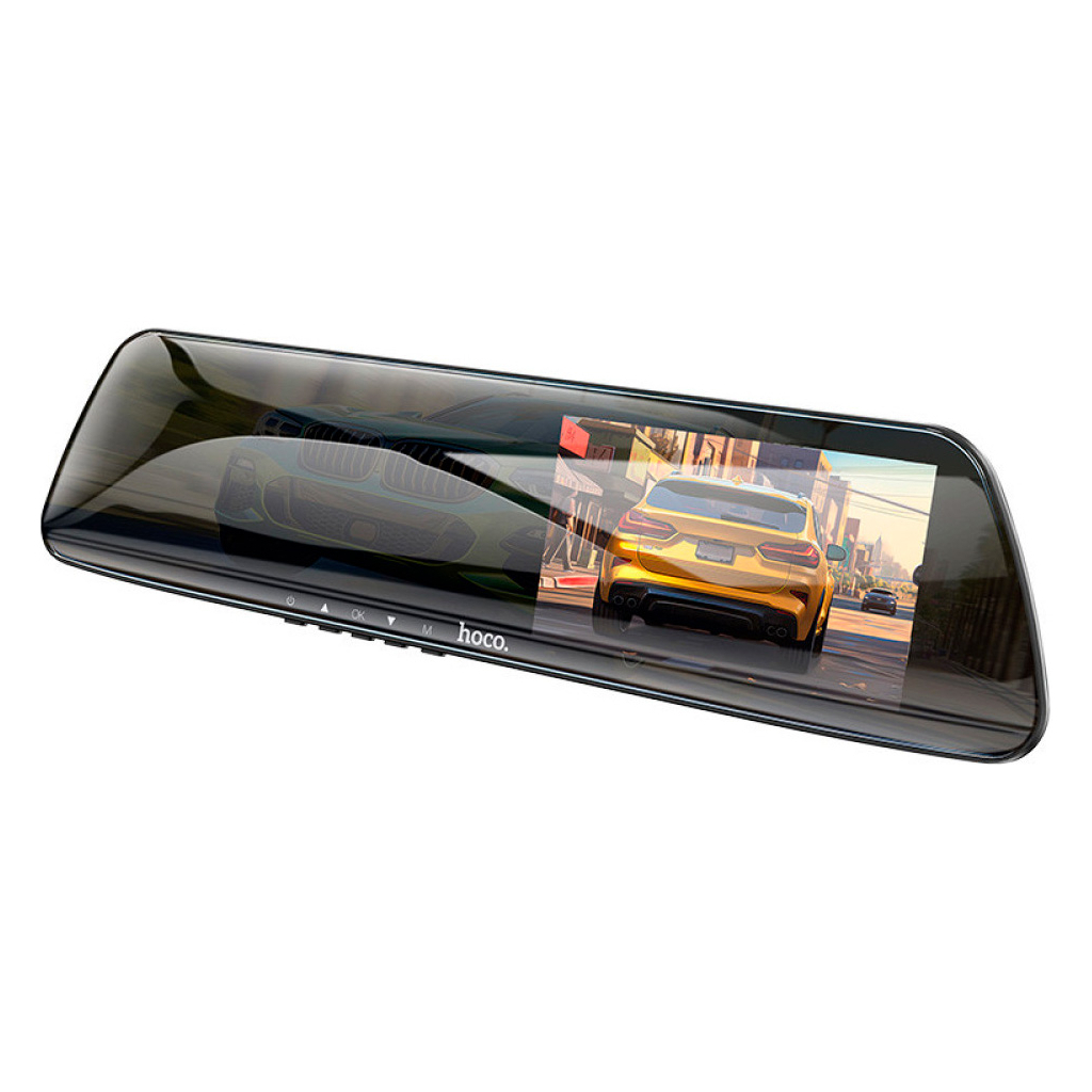 Відеореєстратор HOCO DV4 4.5-inch rearview mirror driving recorder dual-channel Black (6942007616782) - фото 3 Відеореєстратор HOCO DV4 4.5-inch rearview mirror driving recorder dual-channel Black (6942007616782) - фото 3