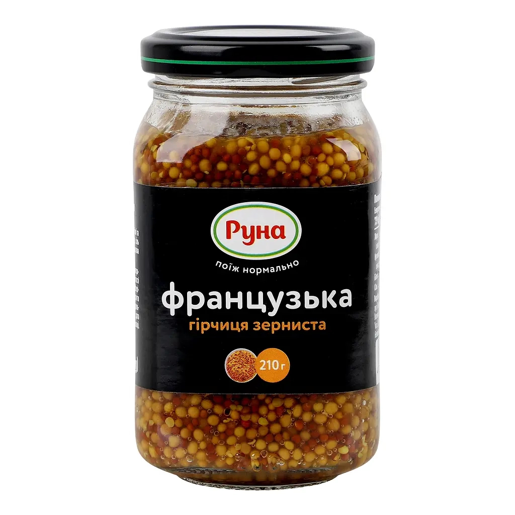 Соус Руна Гірчиця Французька зерниста 210 г (4820015944955) - фото 1