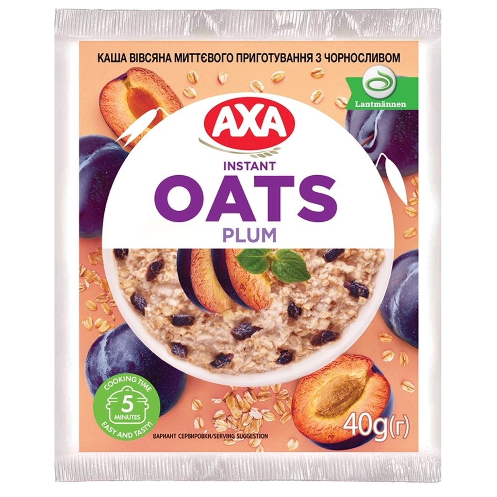 Їжа швидкого приготування АХА Каша Вівсяна з чорносливом 40 г (4820237690340) - фото 1