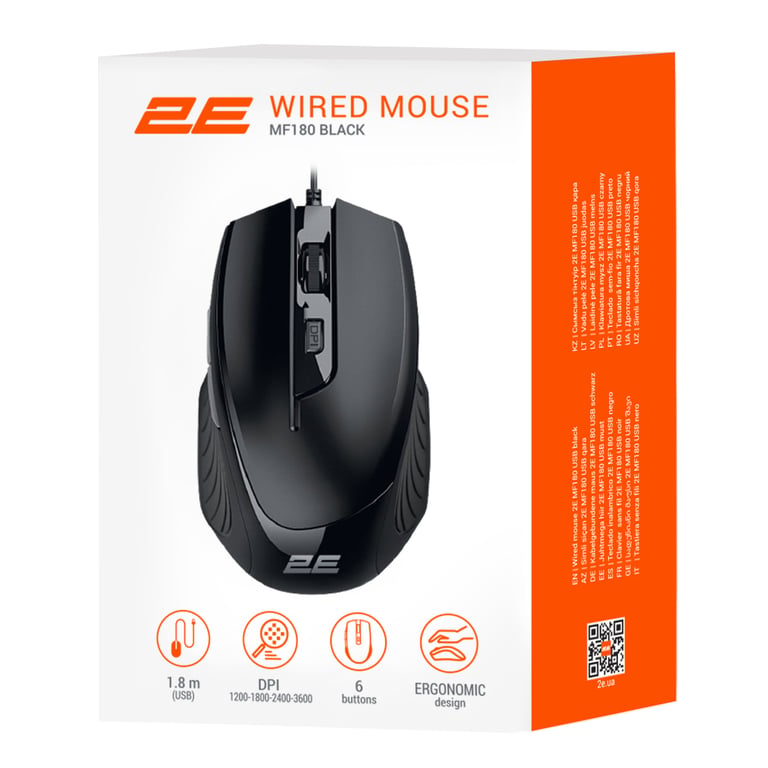 Мишка 2E MF180 USB Black (2E-MF180UB) - фото 3