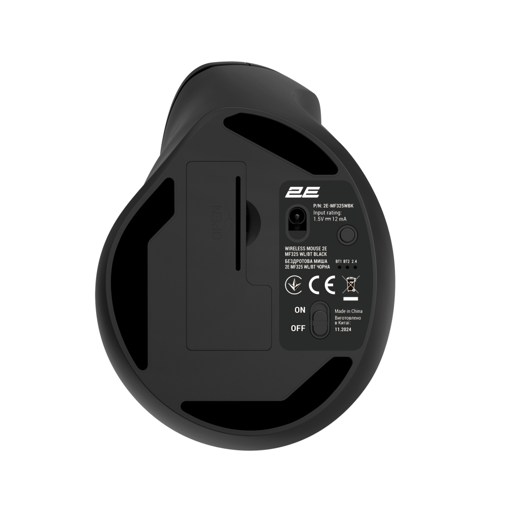 Мишка 2E MF325 Silent Wireless/Bluetooth Black (2E-MF325WBK) - фото 2 Мишка 2E MF325 Silent Wireless/Bluetooth Black (2E-MF325WBK) - фото 2