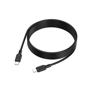 Дата кабель USB-C to USB-C 2.0m 60W Lenny silicone BX113 black BOROFONE (6941991115516) - фото 1