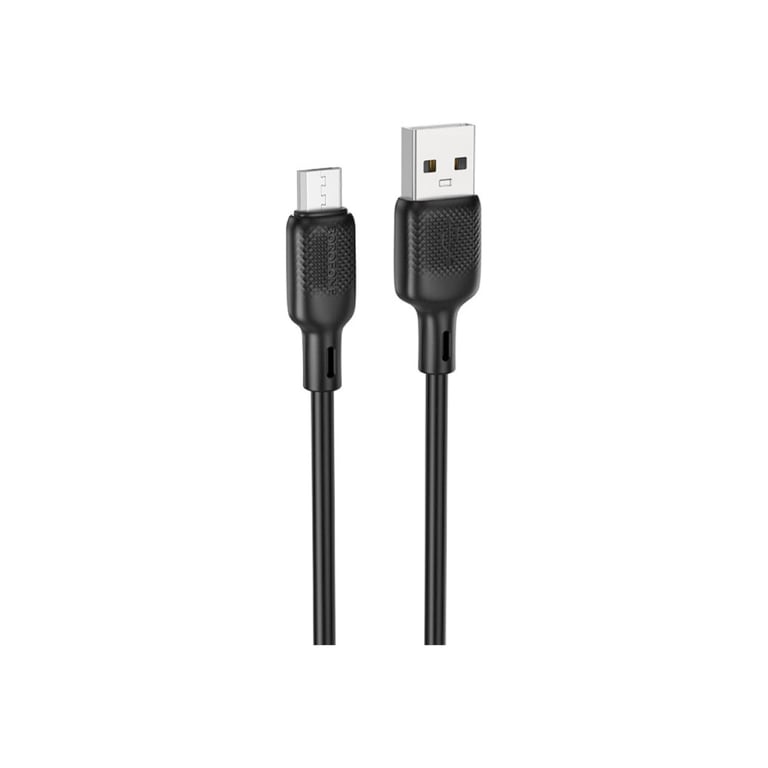 Дата кабель USB 2.0 AM to Micro 5P 3.0m Lenny silicone BX113 black BOROFONE (6941991115547) - фото 2