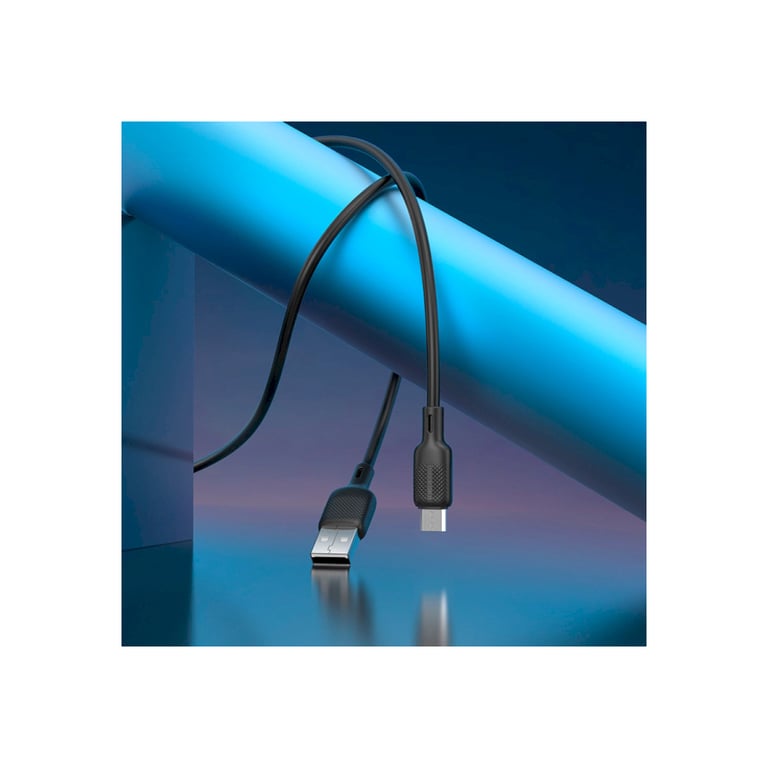 Дата кабель USB 2.0 AM to Micro 5P 3.0m Lenny silicone BX113 black BOROFONE (6941991115547) - фото 8