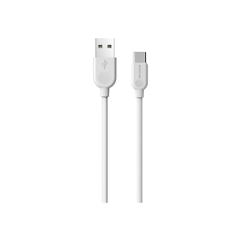 Дата кабель USB 2.0 AM to USB-C 1.0m 2.4A PVC BX14 white BOROFONE (6957531089995) - фото 1