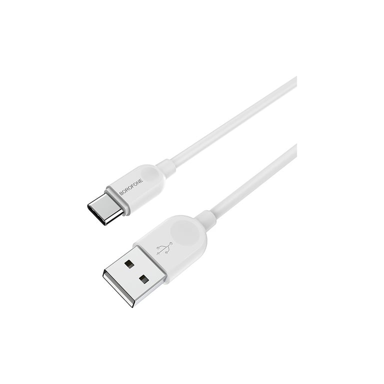 Дата кабель USB 2.0 AM to USB-C 1.0m 2.4A PVC BX14 white BOROFONE (6957531089995) - фото 2