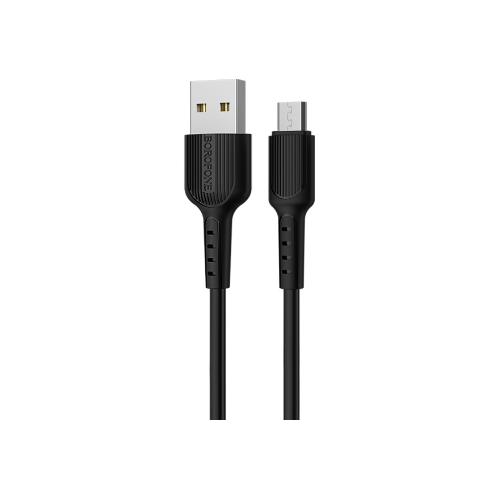 Дата кабель USB 2.0 AM to Micro 5P 1.0m 2A PVC BX16 black BOROFONE (6957531099499) Дата кабель USB 2.0 AM to Micro 5P 1.0m 2A PVC BX16 black BOROFONE (6957531099499)