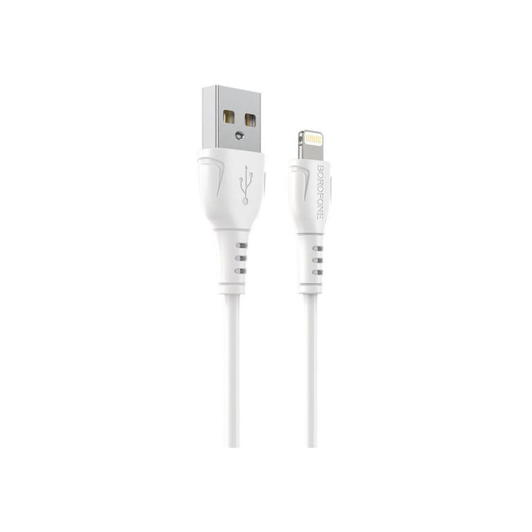 Дата кабель USB 2.0 AM to Lightning 1.0m 2.4A PVC BX51 white BOROFONE (6931474743909) - фото 1
