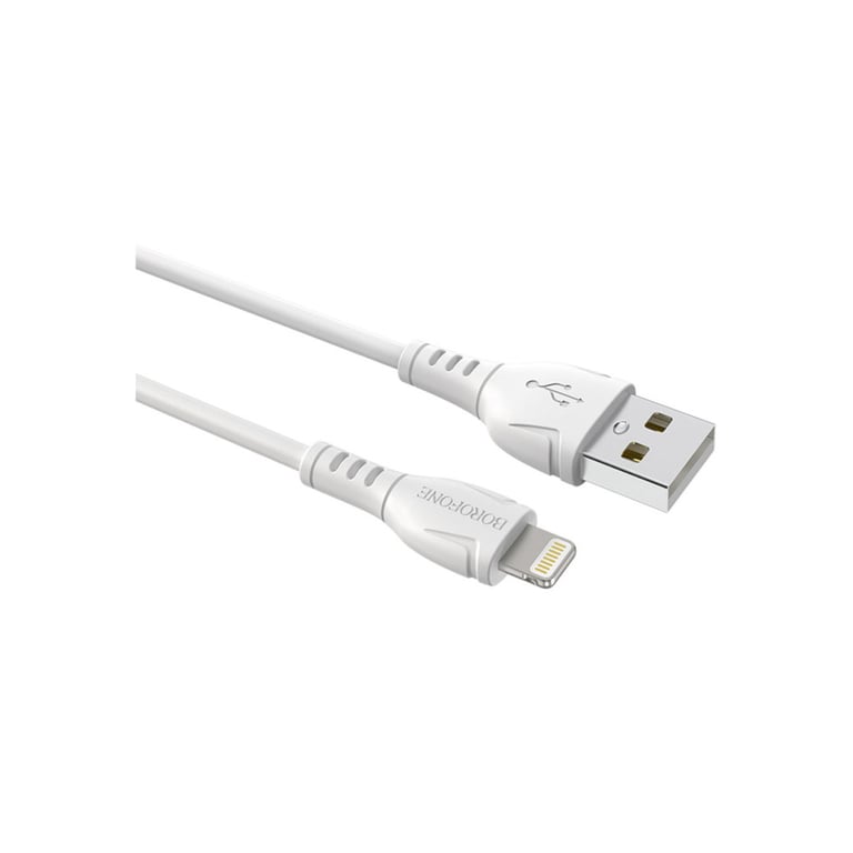 Дата кабель USB 2.0 AM to Lightning 1.0m 2.4A PVC BX51 white BOROFONE (6931474743909) - фото 3