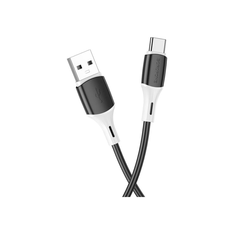 Дата кабель USB 2.0 AM to USB-C 1.0m 3A silicone BX79 black BOROFONE (6974443384789) - фото 2