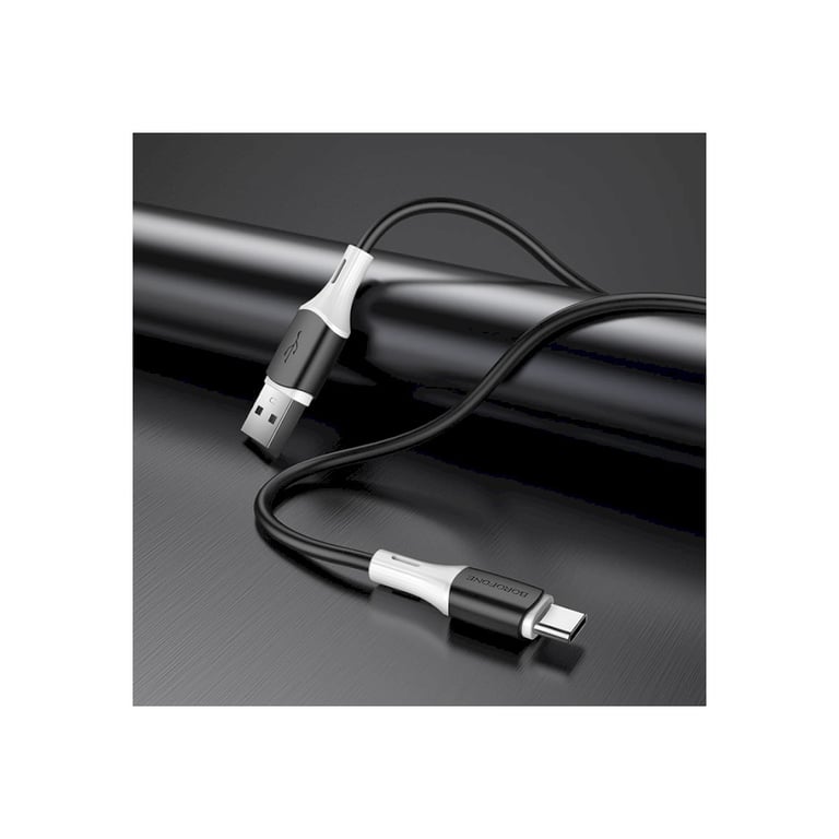 Дата кабель USB 2.0 AM to USB-C 1.0m 3A silicone BX79 black BOROFONE (6974443384789) - фото 4