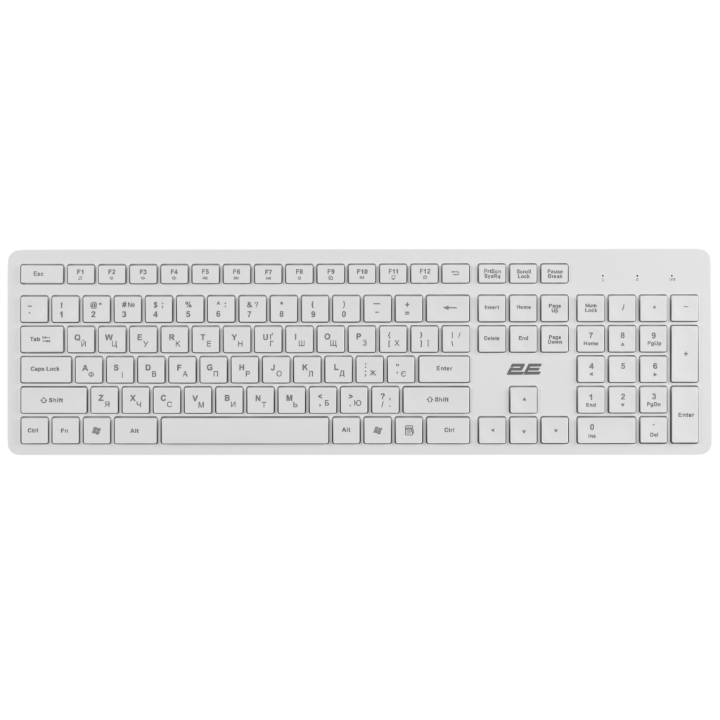 Клавіатура 2E KS260 106key Wireless UA White (2E-KS260WWH_UA) - фото 1