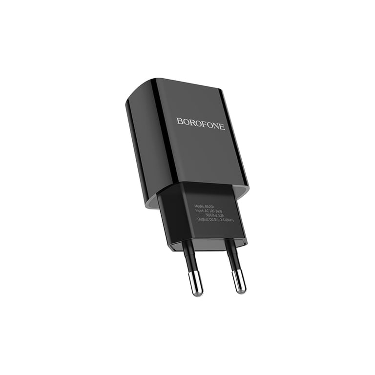 Зарядний пристрій BOROFONE BA20A Sharp USB + cable USB to Micro 5P 10.5W Black (6931474702135) - фото 4