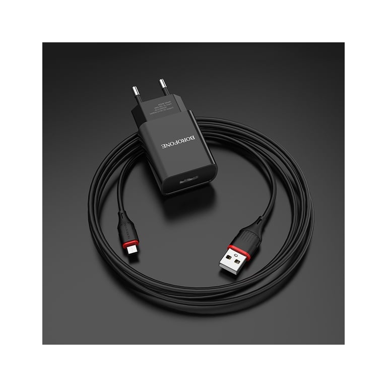 Зарядний пристрій BOROFONE BA20A Sharp USB + cable USB to Micro 5P 10.5W Black (6931474702135) - фото 7