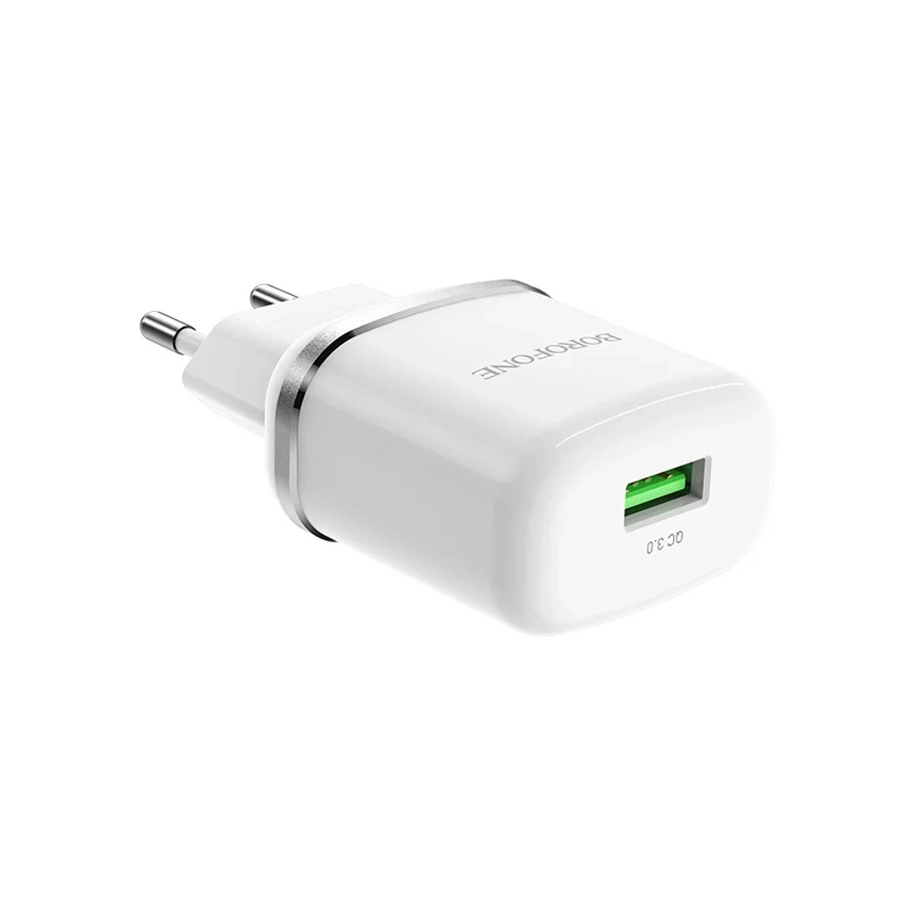 Зарядний пристрій BOROFONE BA36A High Speed USB QC3.0 + cable USB to USB-C 18W White (6931474715975) Зарядний пристрій BOROFONE BA36A High Speed USB QC3.0 + cable USB to USB-C 18W White (6931474715975)