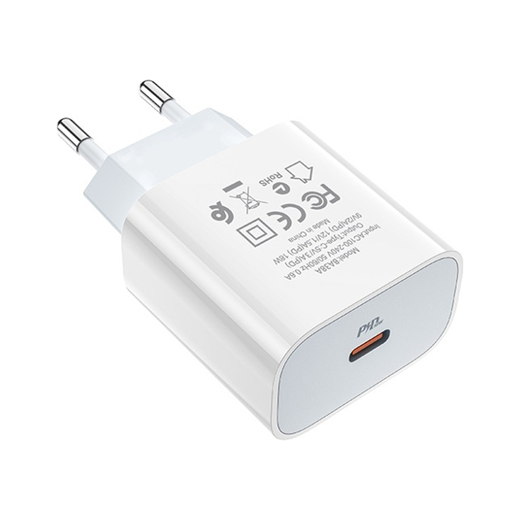 Зарядний пристрій BOROFONE BA38A Plus Speedy USB-C PD20W White (6931474746870) - фото 2 Зарядний пристрій BOROFONE BA38A Plus Speedy USB-C PD20W White (6931474746870) - фото 2