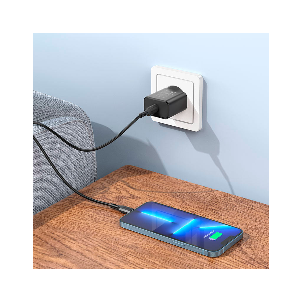 Зарядний пристрій BOROFONE BA71A Power USB-C PD20W Black (6974443387957) - фото 5 Зарядний пристрій BOROFONE BA71A Power USB-C PD20W Black (6974443387957) - фото 5