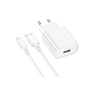 Зарядний пристрій BOROFONE BA74A Aspirer USB + cable USB to Micro 5P White (6974443388664) - фото 1