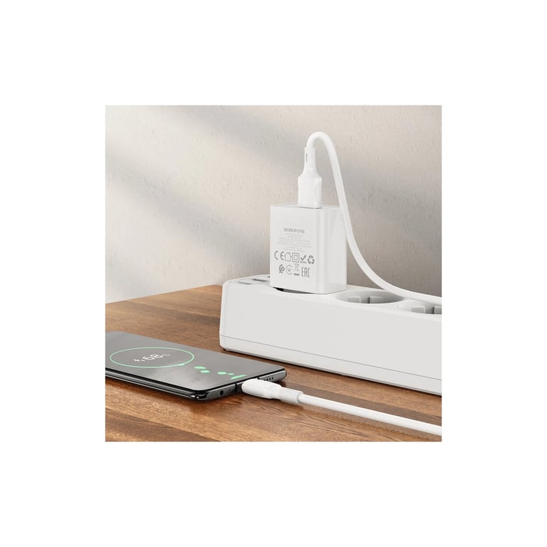 Зарядний пристрій BOROFONE BA74A Aspirer USB + cable USB to Micro 5P White (6974443388664) - фото 6