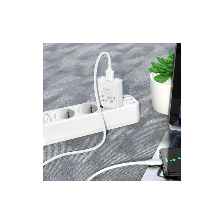 Зарядний пристрій BOROFONE BA74A Aspirer USB + cable USB to Micro 5P White (6974443388664) - фото 7