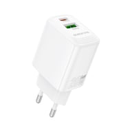 Зарядний пристрій BOROFONE BN27 Fuente 1xUSB-C PD20W + 1xUSB QC3.0 White (6941991120268) - фото 1