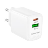 Зарядний пристрій BOROFONE BN27 Fuente 1xUSB-C PD20W + 1xUSB QC3.0 White (6941991120268) - фото 2