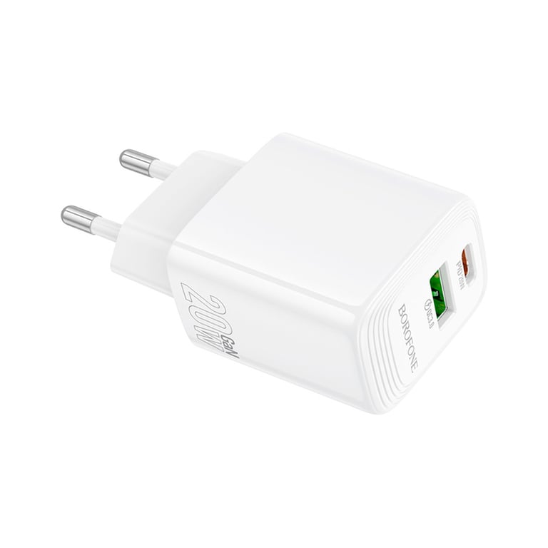 Зарядний пристрій BOROFONE BN27 Fuente 1xUSB-C PD20W + 1xUSB QC3.0 White (6941991120268) - фото 6