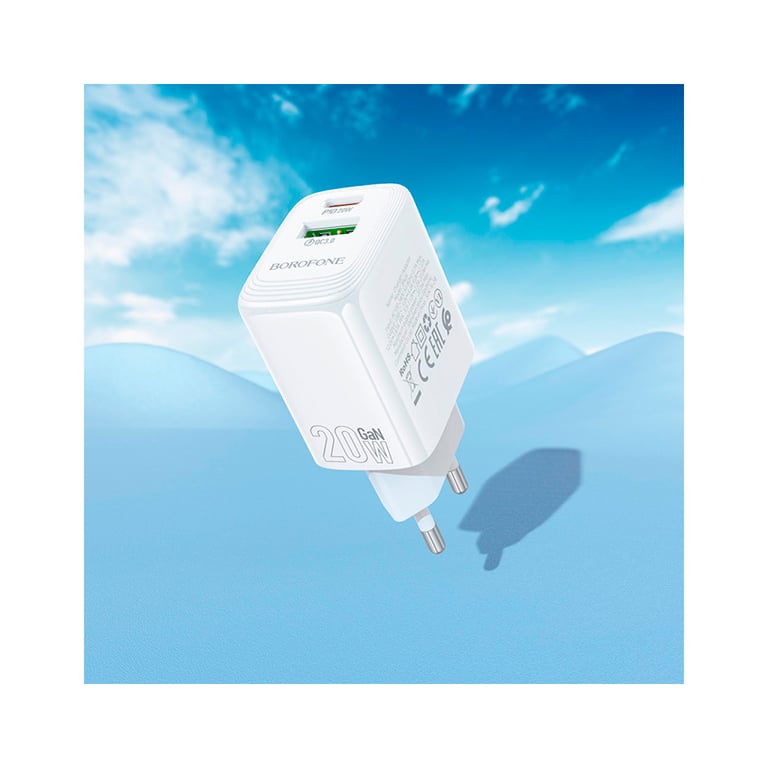 Зарядний пристрій BOROFONE BN27 Fuente 1xUSB-C PD20W + 1xUSB QC3.0 White (6941991120268) - фото 8