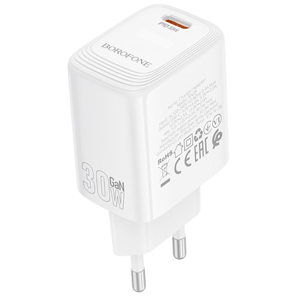 Зарядний пристрій BOROFONE BN28 Fuente USB-C PD30W White (6941991120299) - фото 5 Зарядний пристрій BOROFONE BN28 Fuente USB-C PD30W White (6941991120299) - фото 5