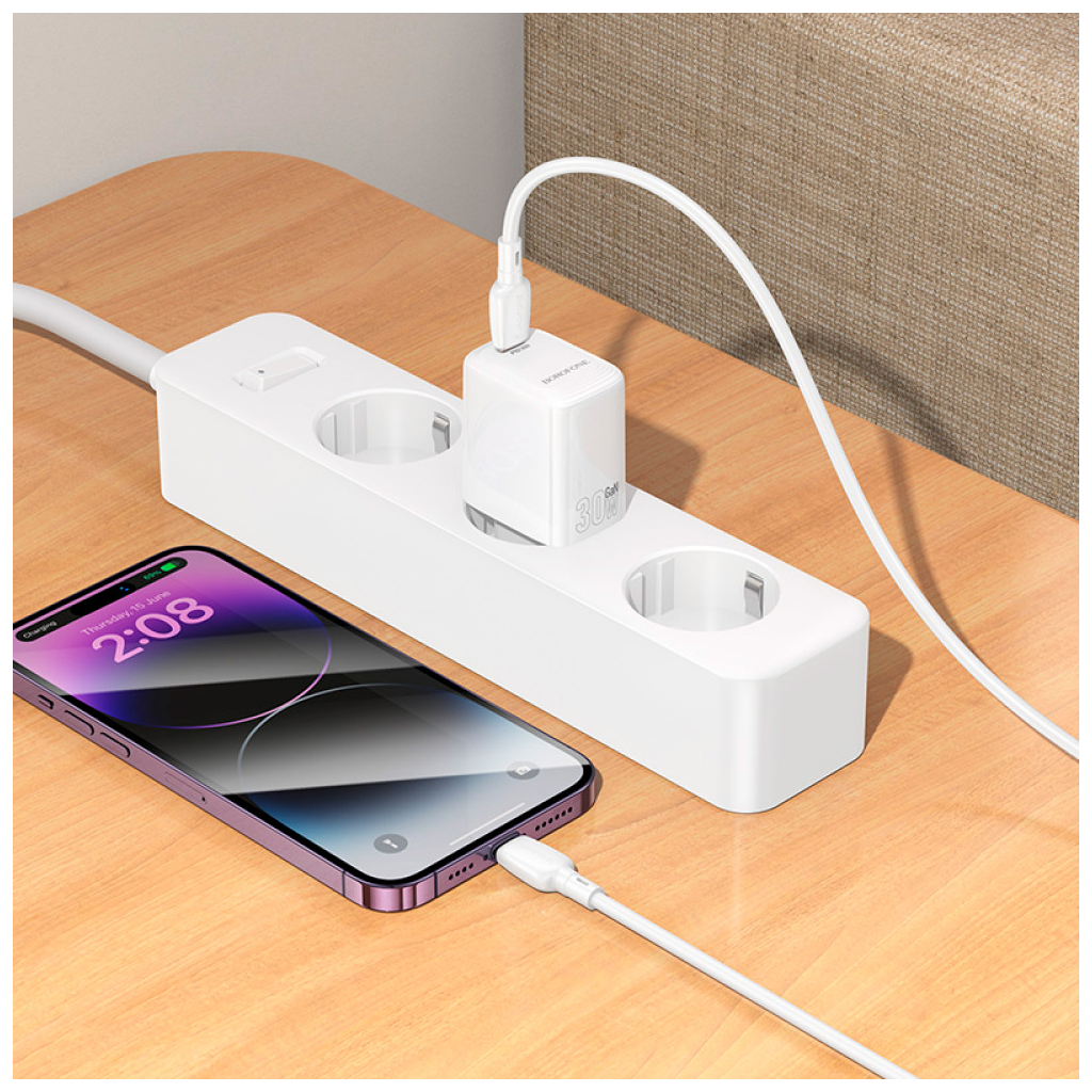 Зарядний пристрій BOROFONE BN28 Fuente USB-C PD30W White (6941991120299) - фото 9 Зарядний пристрій BOROFONE BN28 Fuente USB-C PD30W White (6941991120299) - фото 9