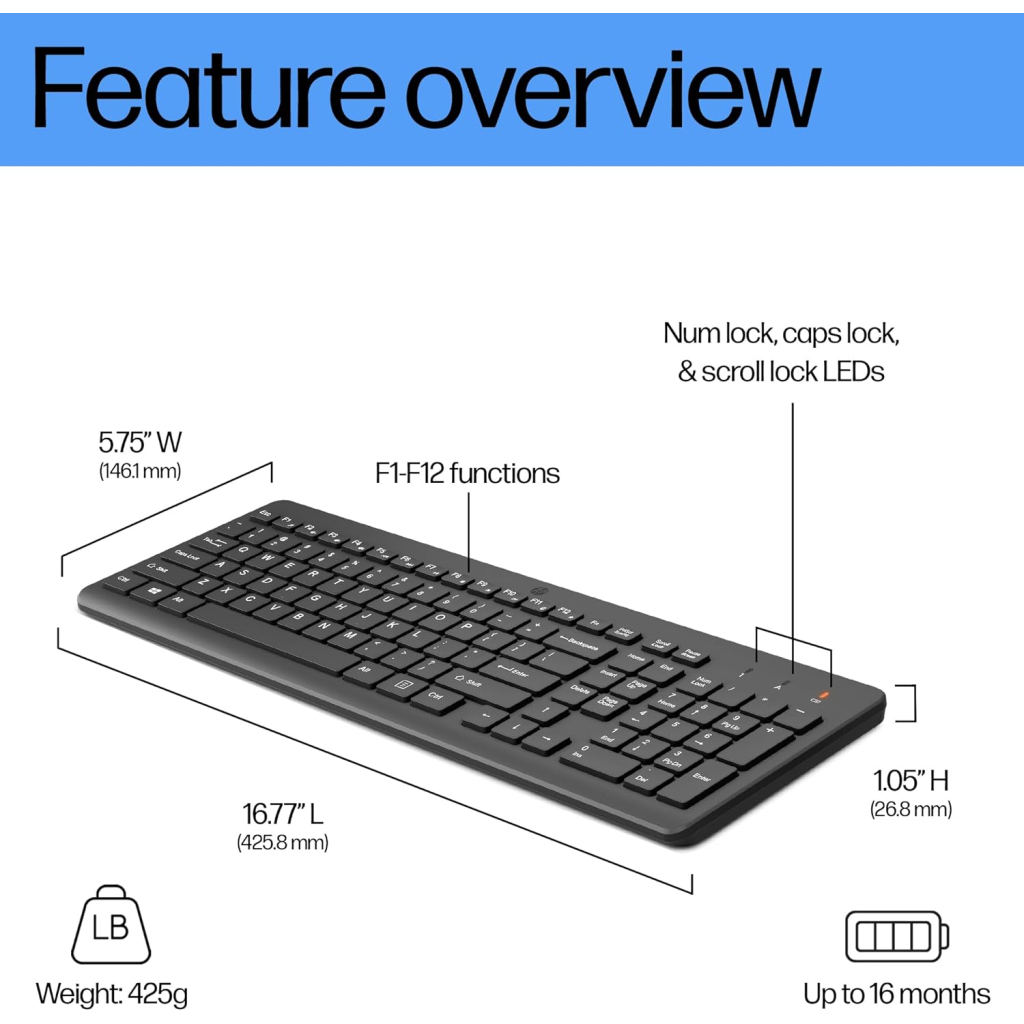Клавіатура HP 220 Wireless UA Black (805T2AA) - фото 2 Клавіатура HP 220 Wireless UA Black (805T2AA) - фото 2