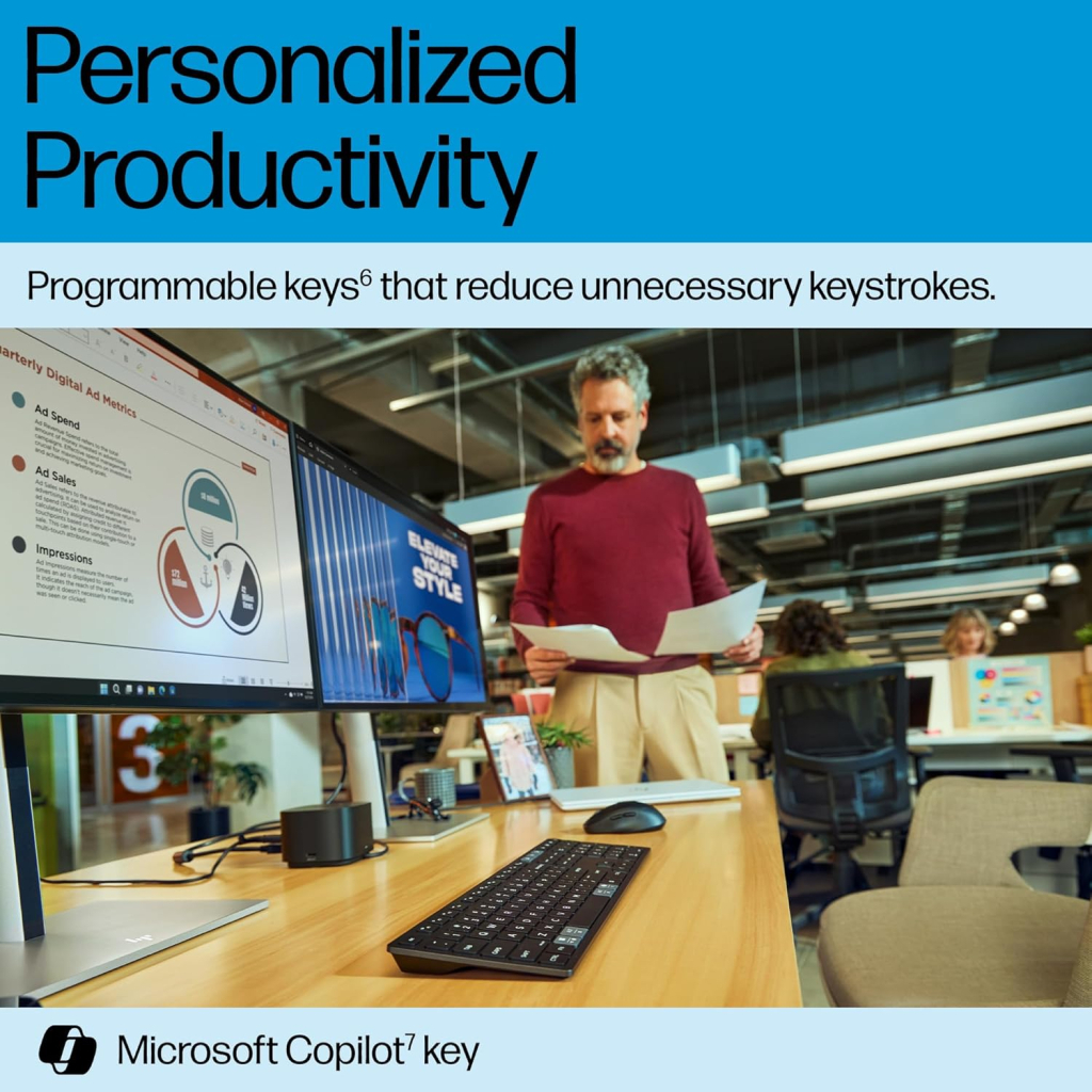 Клавіатура HP 720 Multi-Device Rechargeable Wireless/Bluetooth UA Black (9T5B1AA) - фото 5 Клавіатура HP 720 Multi-Device Rechargeable Wireless/Bluetooth UA Black (9T5B1AA) - фото 5