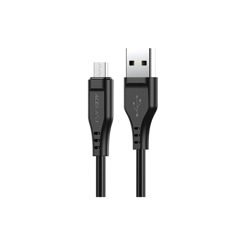 Дата кабель USB 2.0 AM to Micro 5P 1.2m 2.4A TPE C3-09 black Acefast (6974316280880)