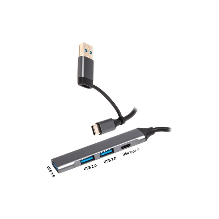 Концентратор Dynamode USB Type-C + USB-A to 1хUSB-C 3.0 1хUSB-A 3.0 2xUSB-A 2.0 dark grey (DM-UH-314AC) - фото 5