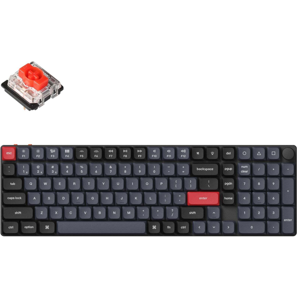 Клавіатура Keychron K17 PRO Gateron MX 2.0 Red White Led QMK Wireless/Bluetooth/USB-А UA Black (K17P-A1-UA) - фото 1