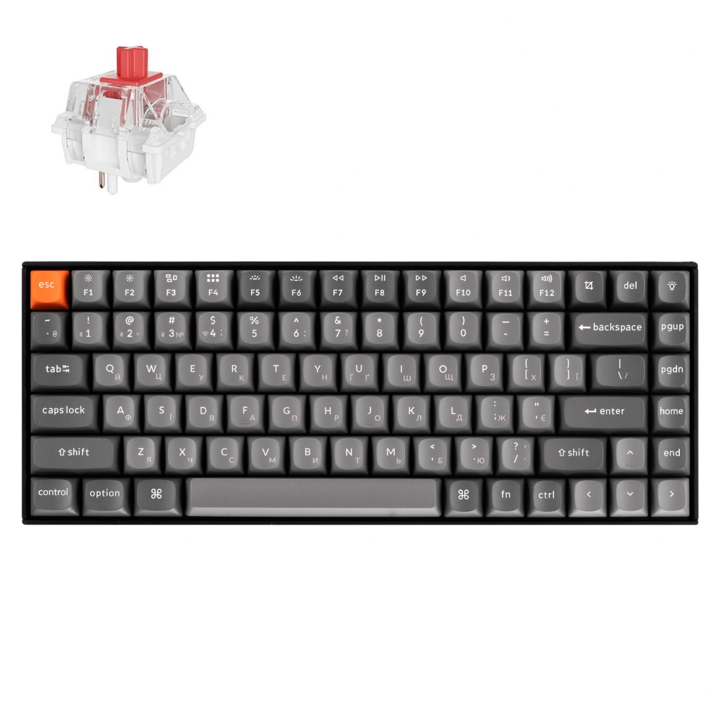Клавіатура Keychron K2 Max K Super Red Hot-Swap QMK Wireless/Bluetooth/USB-А UA Black (K2M-J1-UA) - фото 2 Клавіатура Keychron K2 Max K Super Red Hot-Swap QMK Wireless/Bluetooth/USB-А UA Black (K2M-J1-UA) - фото 2